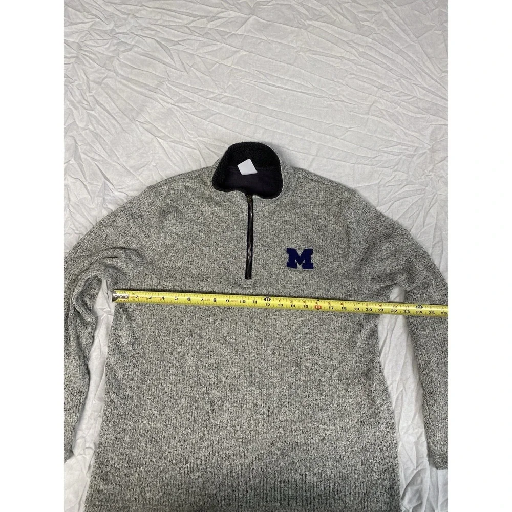 University of Michigan Quarter Zip Fleece Pullover Men's XL Knight's Apparel Gra